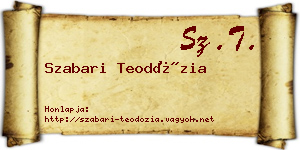 Szabari Teodózia névjegykártya